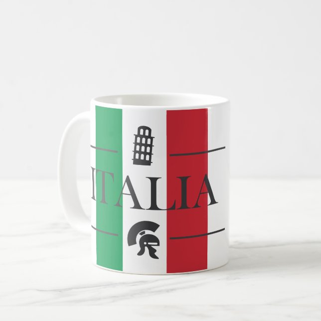 Caneca De Café Itália - Símbolos Italianos (Frente Esquerda)