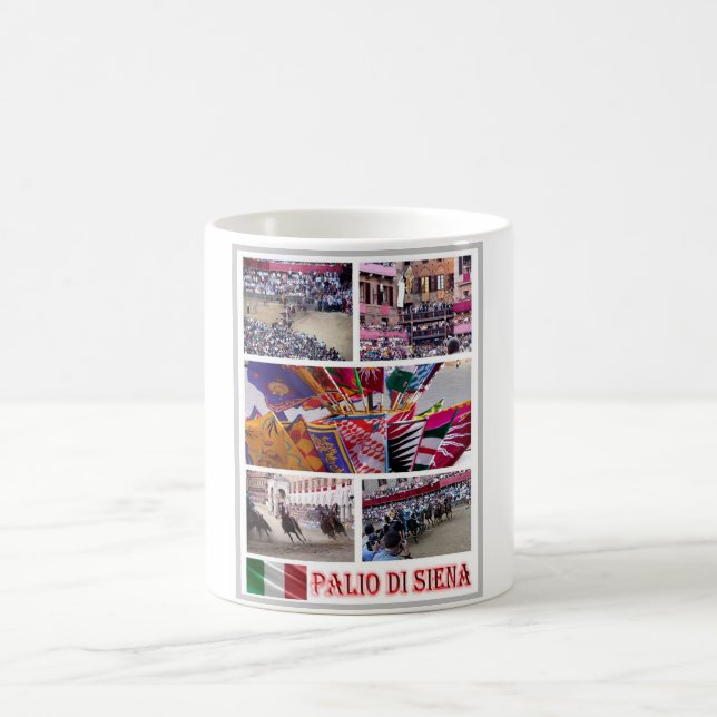 Caneca De Café Itália - Toscana - Siena - Palio - Mosaico - (Centro)