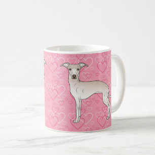 Caneca De Café Italian Greyhound Creme Cachorro Fofo Em Corações
