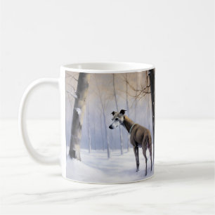 Caneca De Café Italian Greyhound Deixe Nevar Natal