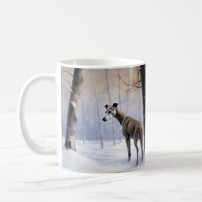 Caneca De Café Italian Greyhound Deixe Nevar Natal (Esquerda)