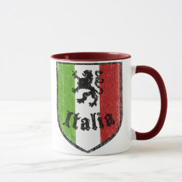 Caneca de café italiana do vintage da bandeira