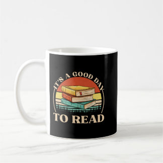 Caneca De Café It's a Good Day to Read Tee, Retro Book Lover Pull