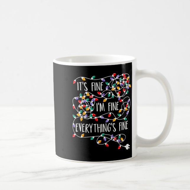 Caneca De Café It's Fine I'm Fine Everything Is Fine Christmas Li (Direita)