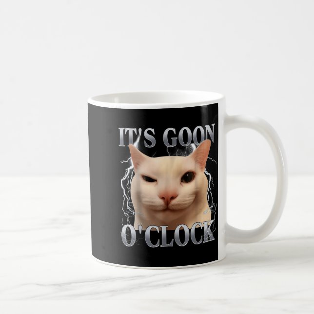 Caneca De Café It's Goon O'clock Funny Cat Meme Men Women Humor S (Direita)