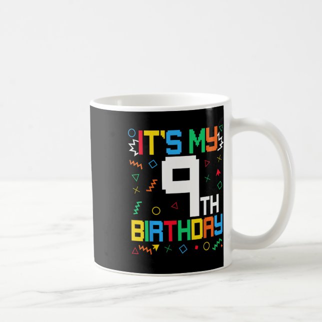 Caneca De Café It's My 9th Birthday Gamer Kids Video Game Birthda (Direita)