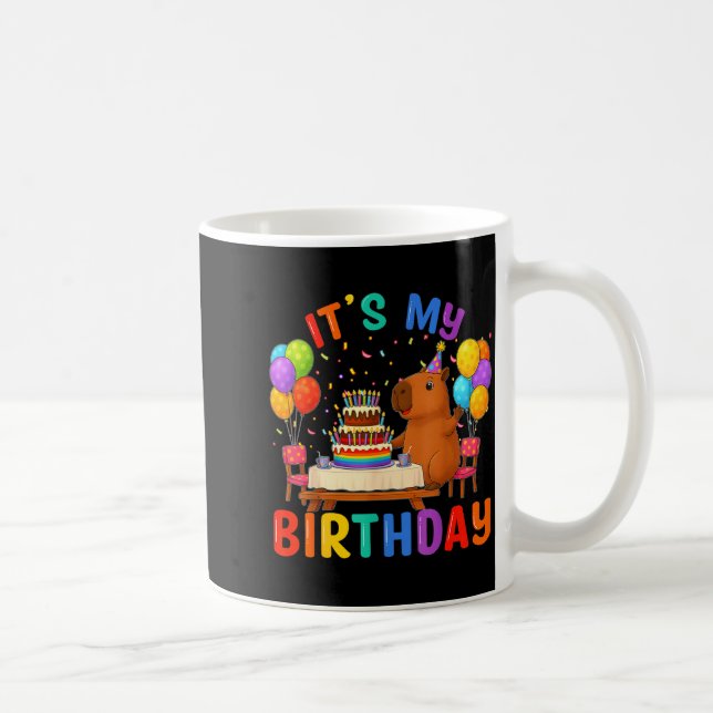 Caneca De Café Its My Birthday Capybara Lovers Birthday Party Kid (Direita)