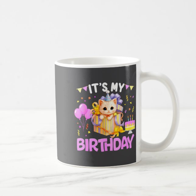 Caneca De Café It's My Birthday Cat Lover Cute Girl Bday Family P (Direita)
