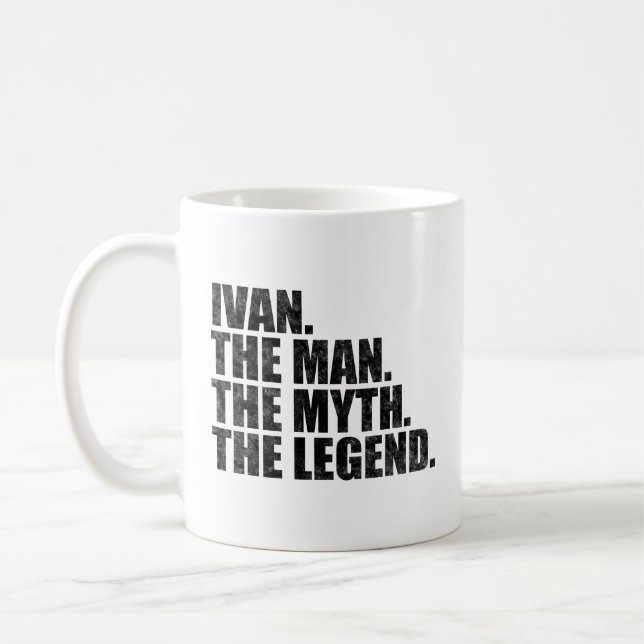 Caneca De Café Ivan nome, Ivan O Homem O Mito A Lenda (Esquerda)