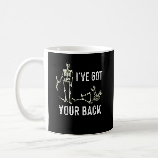 Caneca De Café I've Got Your Back Halloween Skeleton Skull (Esquerda)