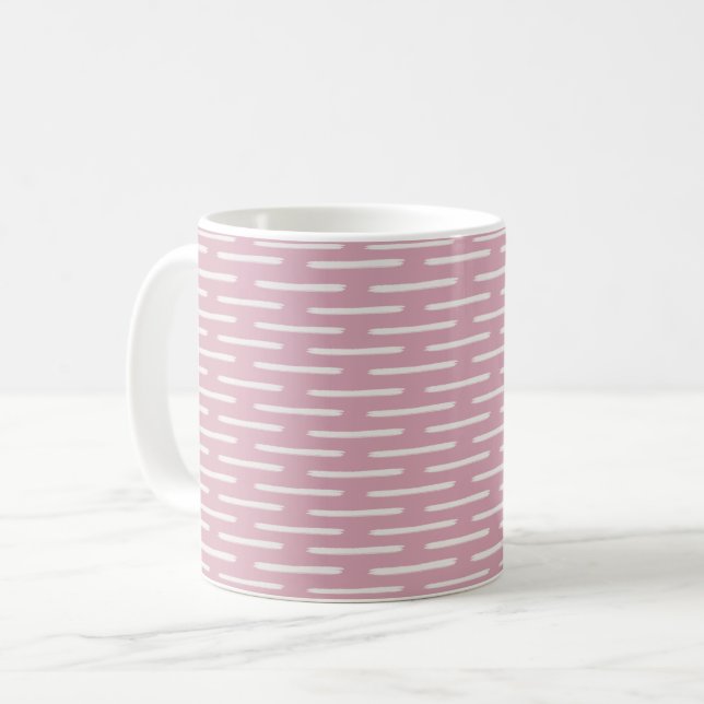 Caneca De Café Ivory Lines on Pink (Frente Esquerda)