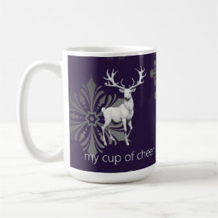 Caneca De Café Ivory Reindeer Christmas   Roxa