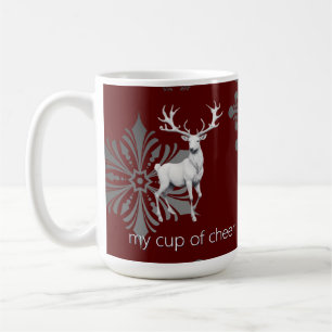 Caneca De Café Ivory Reindeer Christmas Vermelha