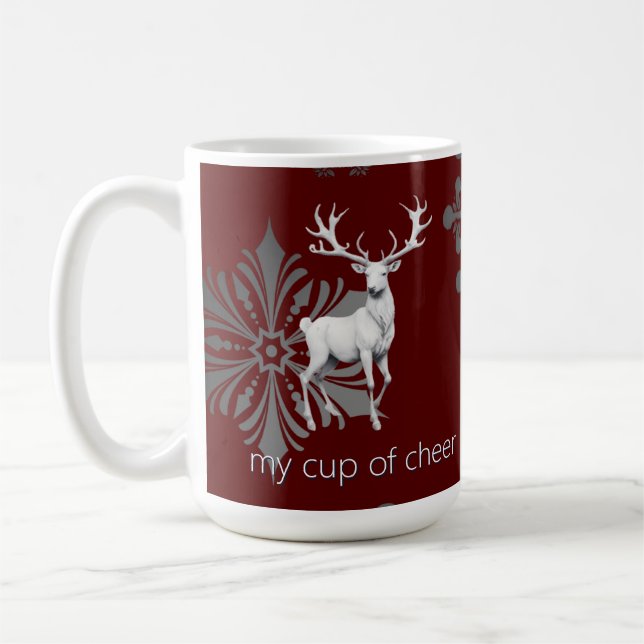 Caneca De Café Ivory Reindeer Christmas | Vermelha (Esquerda)