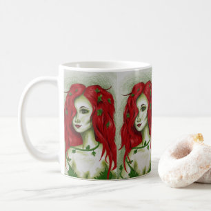 Caneca De Café Ivy Nymph Cute Redhead Retrat Fantasy Art