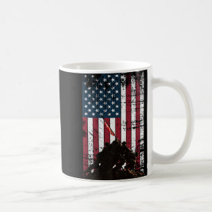 Caneca De Café Iwo Jima Flag Aumentando A Bandeira Dos Eua, Vete