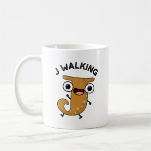 Caneca De Café J Walking Funny Alphabet Pun