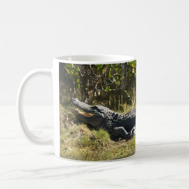 Caneca De Café Jacaré da Flórida na Margem Gramada – Pântano Selv (Esquerda)