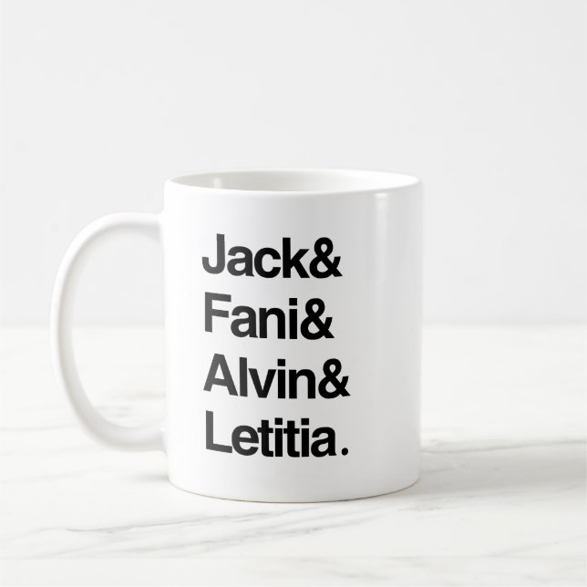 Caneca De Café Jack e Fani e Alvin e Letitia (Esquerda)