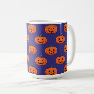 Caneca De Café Jack-O-Lanterna Pumpkin Padrão de Halloween