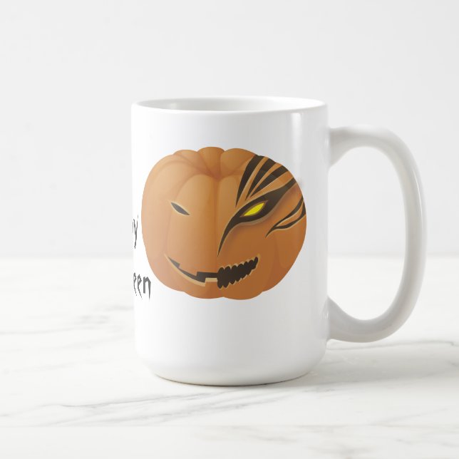Caneca De Café Jack O'Lanterna face Halloween (Direita)