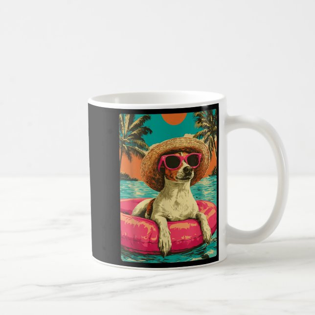 Caneca De Café Jack Russell com Óculos de Sol Cachorro Bonito Tro (Direita)