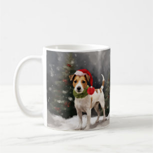 Caneca De Café Jack Russell Dog no Natal da Neve