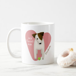 Caneca De Café Jack Russell mãe, mãe, tênis de coração rosa