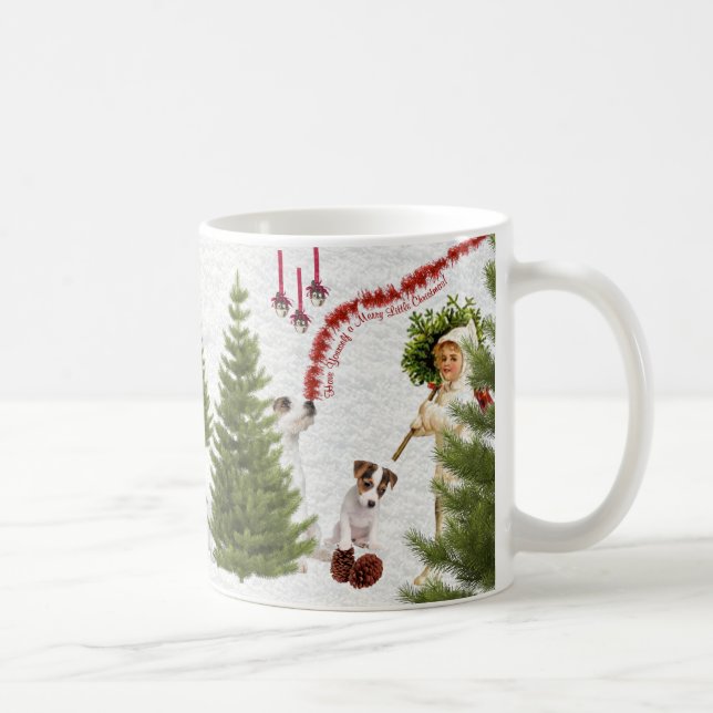Caneca De Café Jack Russell tem você mesmo o Feliz Natal (Direita)
