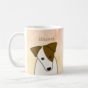 Caneca De Café Jack Russell Terrier cão com cabeça inclinada pers