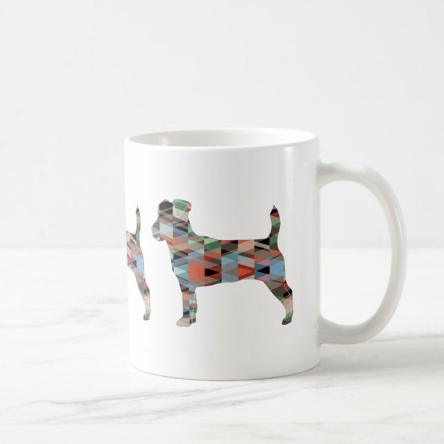 Caneca De Café Jack Russell Terrier Geométrico Pattern Silhouette (Direita)
