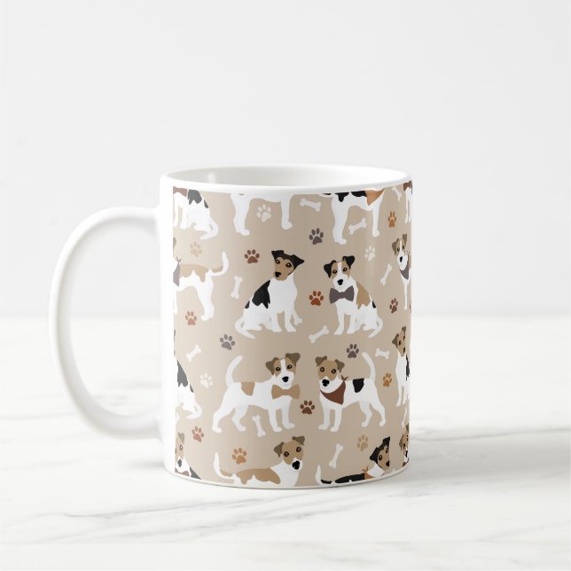 Caneca De Café Jack Russell Terrier Paws e Ossos (Esquerda)
