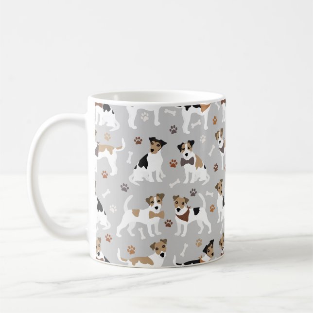 Caneca De Café Jack Russell Terrier Paws e Ossos Café Mug (Esquerda)