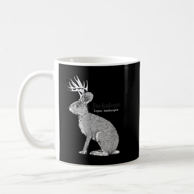 Caneca De Café Jackalope Engraçado Coelho (Esquerda)