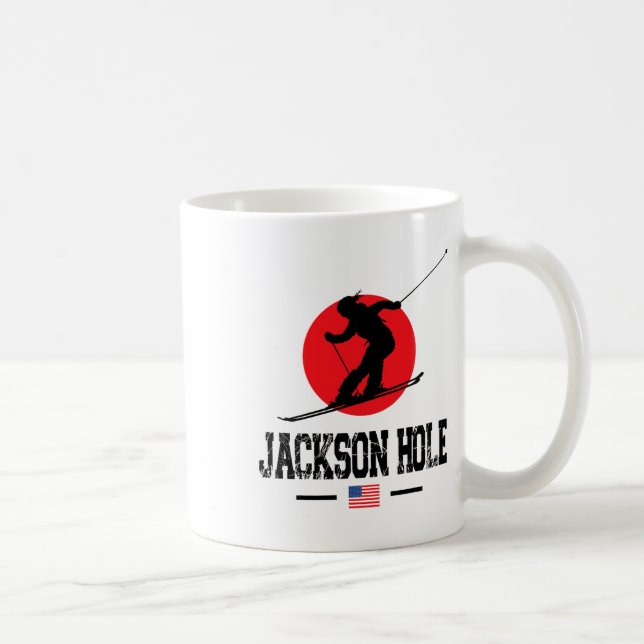 Caneca De Café Jackson Hole Usa Ski Resort Rocky Mountain America (Direita)