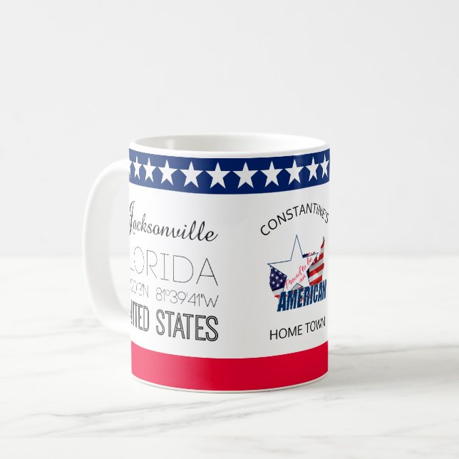 Caneca De Café Jacksonville, Flórida, elegante dos Estados Unidos (Frente Esquerda)