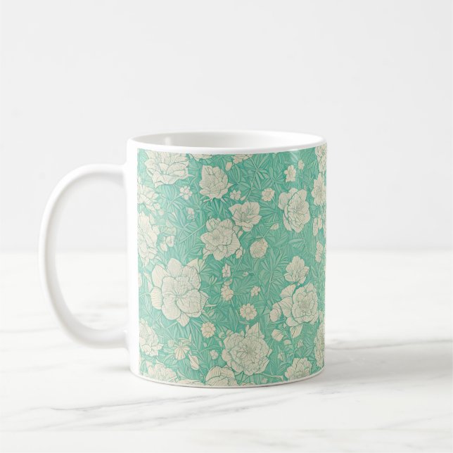 Caneca De Café Jade Garden Floral Mug - Japanese Elegance (Esquerda)