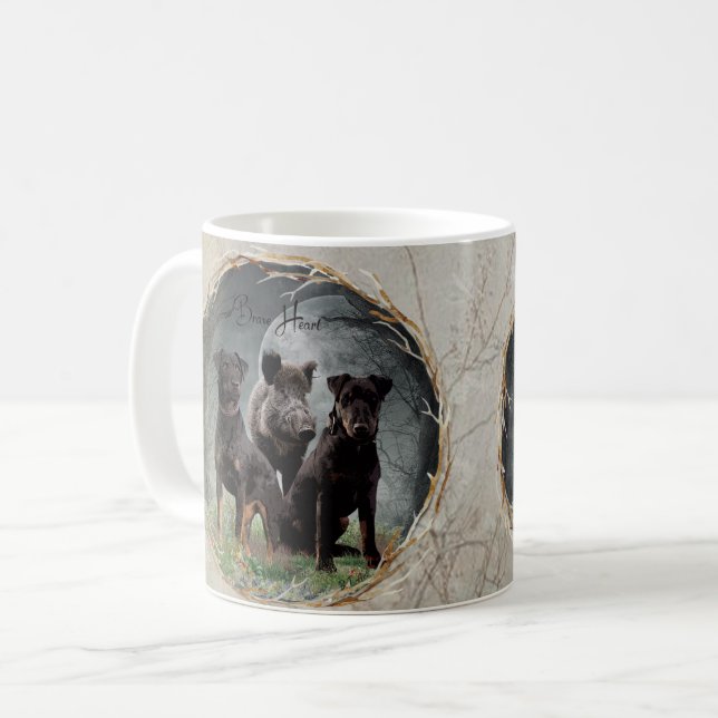 Caneca De Café Jagdterrier, brava tapeçaria cardíaca poster acríl (Frente Esquerda)