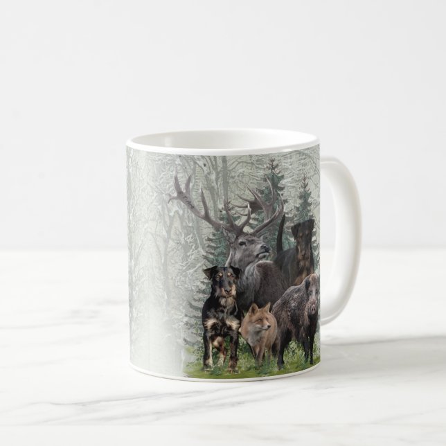 Caneca De Café Jagdterrier Sticker Butker Chaveiro Coffee Mug (Frente Esquerda)