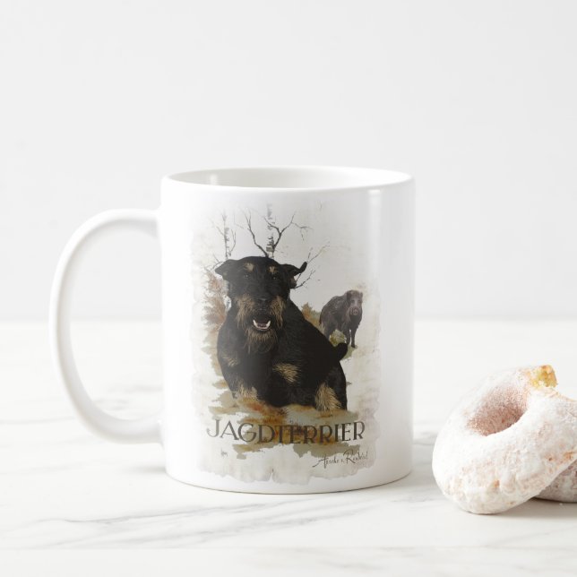 Caneca De Café Jagdterrier T-Shirt Coffee Mug (Com Donut)