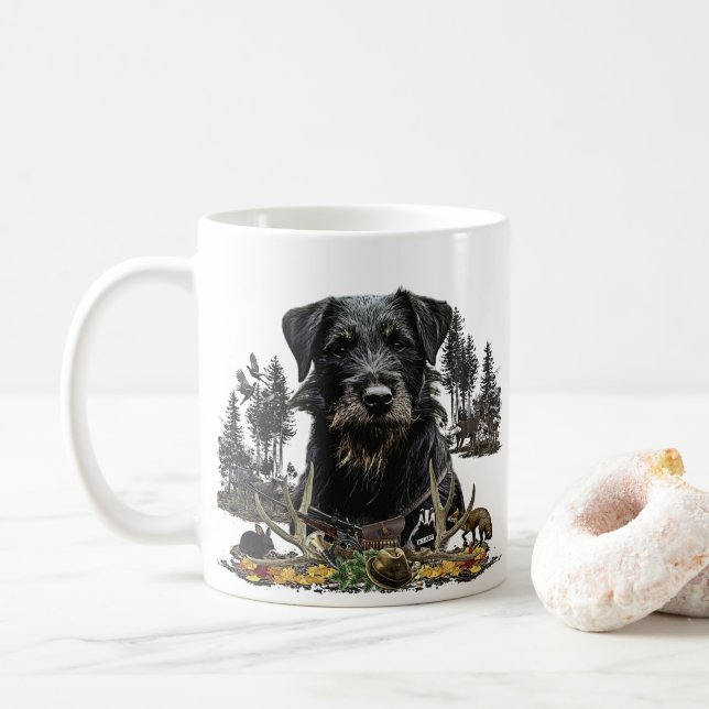 Caneca De Café Jagdterrier - versátil cão caçador (Com Donut)