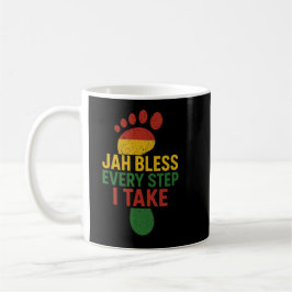 Caneca De Café Jah Bless Every Step I take Rasta 