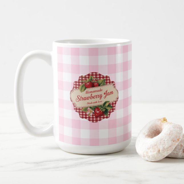 Caneca De Café Jam de Morango (Com Donut)