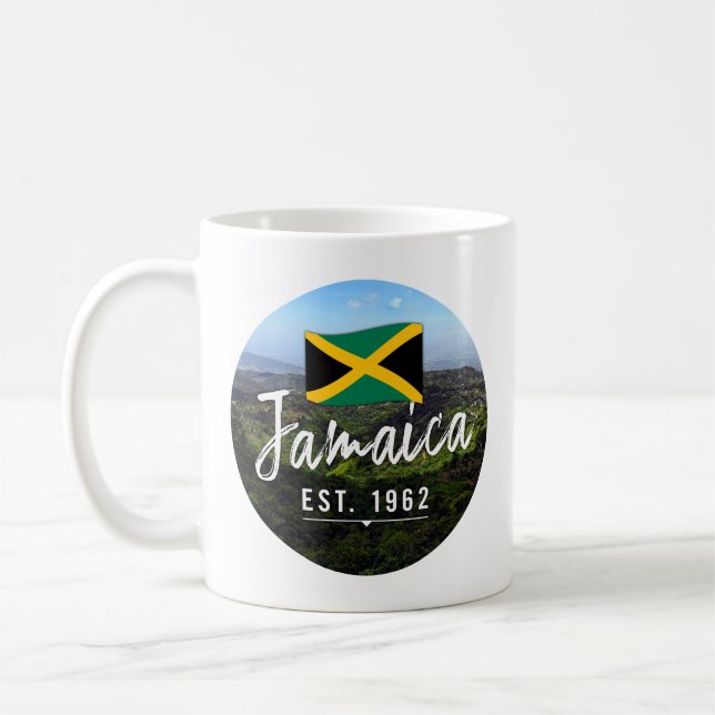 Caneca De Café "Jamaica Est. Montanhas Azuis De 1962" Com Bandeir (Esquerda)