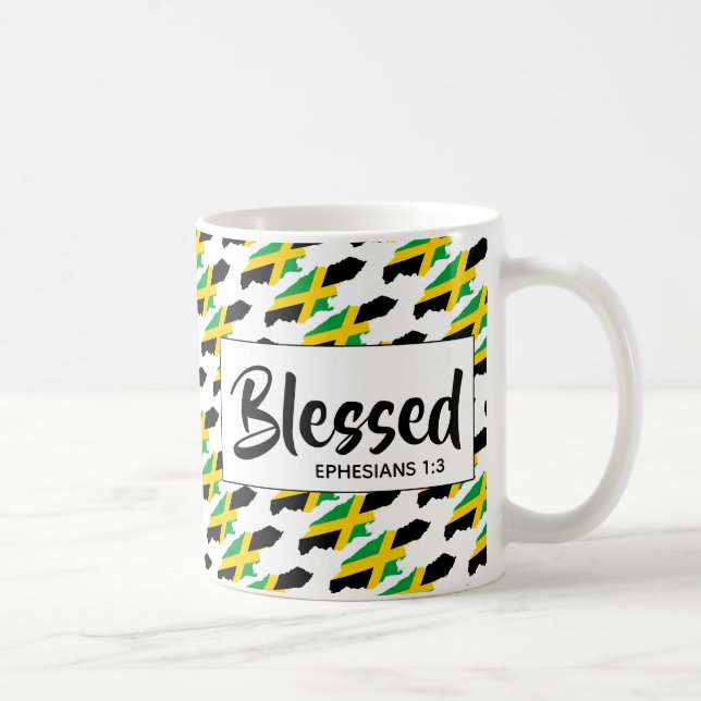 Caneca De Café JAMAICA Flag Christian BLESSED (Direita)