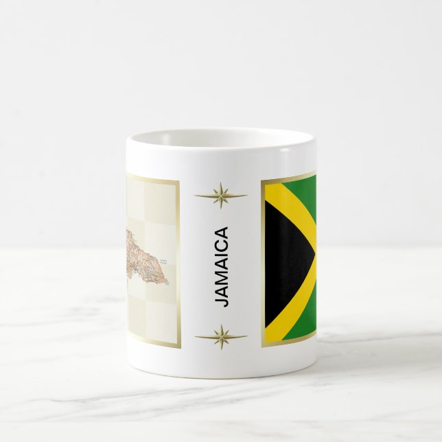 Caneca De Café Jamaica Flag + Map Mug (Centro)