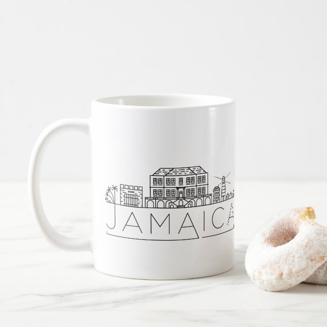 Caneca De Café Jamaica Skyline Stylizou Skyline Coffee Mug (Com Donut)