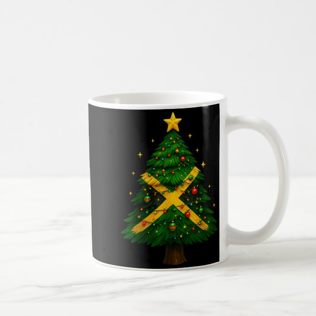 Caneca De Café Jamaican Christmas Tree Design, Festive Holiday Gr (Direita)