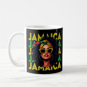 Caneca De Café Jamaican Girl Flag, mulher jamaicana orgulhosa