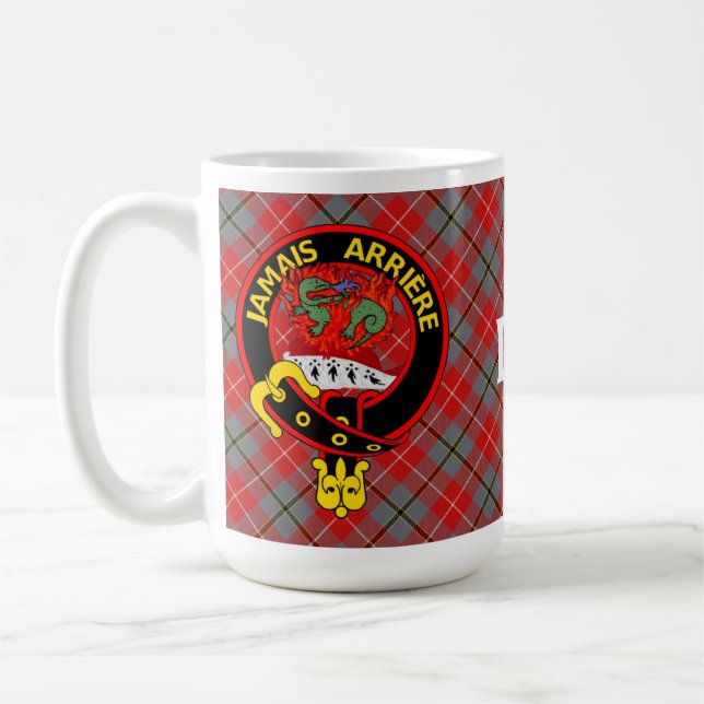 Caneca De Café "Jamais Arrière", Red Douglas Tartan (Esquerda)